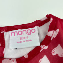 Load image into Gallery viewer, Girls Mango, lined lightweight party dress, GUC, size 4, L: 58cm