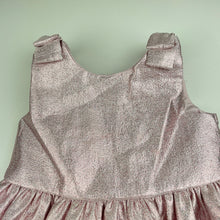 Load image into Gallery viewer, Girls Rachel Zoe, lined metallic pink party dress, no size, armpit to armpit: 28.5cm, GUC, size 3-4, L: 58cm
