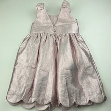 Load image into Gallery viewer, Girls Rachel Zoe, lined metallic pink party dress, no size, armpit to armpit: 28.5cm, GUC, size 3-4, L: 58cm