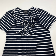 Load image into Gallery viewer, Girls Bardot Junior, navy &amp; white stretchy casual dress, FUC, size 8, L: 59cm