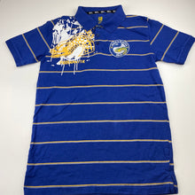 Load image into Gallery viewer, Boys NRL Supporter, Parramatta Eels cotton polo shirt top, GUC, size 14,  