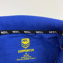 Load image into Gallery viewer, Boys NRL Supporter, Parramatta Eels cotton polo shirt top, GUC, size 14,  