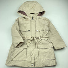 Load image into Gallery viewer, Girls Zara, beige trenchcoat, marks on hood, L: 44cm, FUC, size 2-3,  