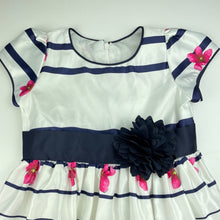 Load image into Gallery viewer, Girls lined, floral party dress, EUC, size 6, L: 68cm