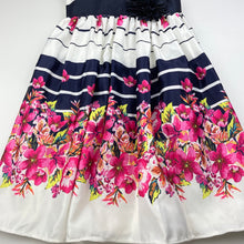 Load image into Gallery viewer, Girls lined, floral party dress, EUC, size 6, L: 68cm