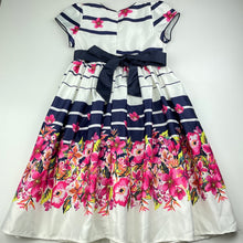 Load image into Gallery viewer, Girls lined, floral party dress, EUC, size 6, L: 68cm