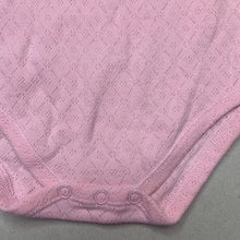 Load image into Gallery viewer, Girls pink, pointelle bodysuit / romper, GUC, size 0,  