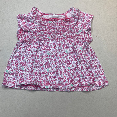 Girls Tiny Little Wonders, floral cotton top, GUC, size 00,  