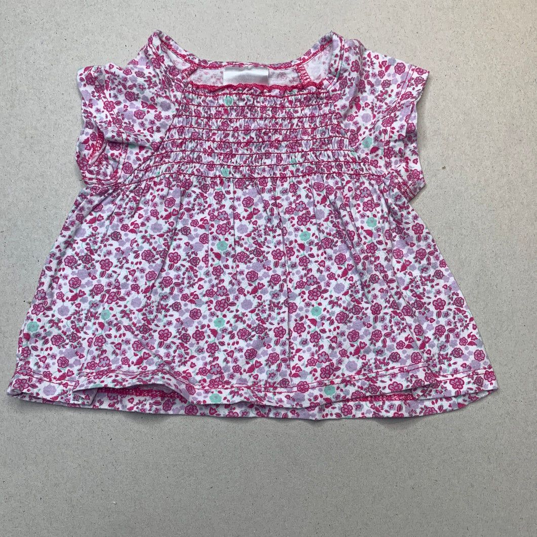 Girls Tiny Little Wonders, floral cotton top, GUC, size 00,  