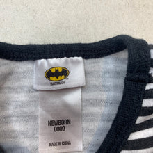Load image into Gallery viewer, Boys DC Comics, Batman bodysuit / romper, EUC, size 0000,  