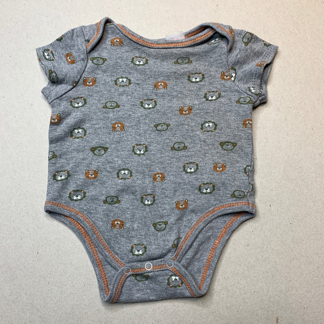 Boys Best Beginnings, grey cotton bodysuit / romper, FUC, size 3 months,  