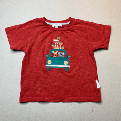 Boys purebaby, organic cotton Christmas t-shirt / top, GUC, size 0,  