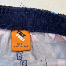 Load image into Gallery viewer, Boys Tilt, lightweight board shorts, elasticated, GUC, size 1,  