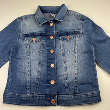 Load image into Gallery viewer, Girls H&amp;M, blue stretch denim jacket, GUC, size 11,  