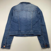 Load image into Gallery viewer, Girls H&amp;M, blue stretch denim jacket, GUC, size 11,  