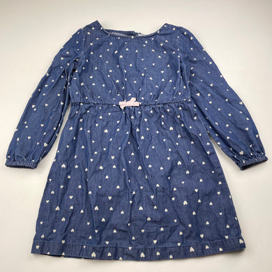 Girls Anko, lightweight cotton long sleeve dress, GUC, size 4, L: 53cm