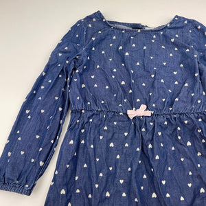Girls Anko, lightweight cotton long sleeve dress, GUC, size 4, L: 53cm