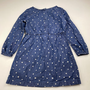 Girls Anko, lightweight cotton long sleeve dress, GUC, size 4, L: 53cm