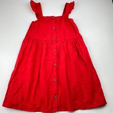 Load image into Gallery viewer, Girls H&amp;M, red cotton casual summer dress, GUC, size 7, L: 65cm