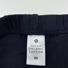Load image into Gallery viewer, Girls Target, navy organic cotton blend leggings, Inside leg: 60cm, GUC, size 10,  