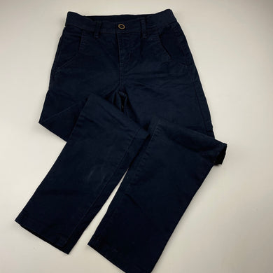 Boys Anko, navy stretch cotton chino pants, adjustable, Inside leg: 55cm, EUC, size 7,  
