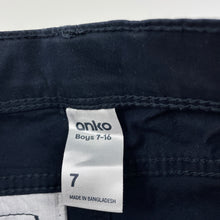 Load image into Gallery viewer, Boys Anko, navy stretch cotton chino pants, adjustable, Inside leg: 55cm, EUC, size 7,  