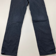 Load image into Gallery viewer, Boys H&amp;M, navy lightweight cotton chino pants, adjustable, Inside leg: 51cm, GUC, size 7,  