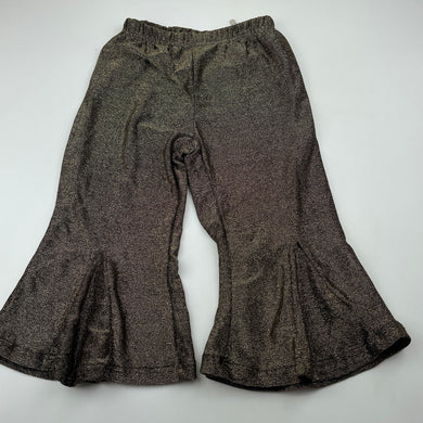 Girls Breakout Kids, metallic gold/black stretchy cropped pants, Inside leg: 30cm, EUC, size 5-6,  