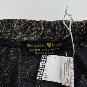 Girls Breakout Kids, metallic gold/black stretchy cropped pants, Inside leg: 30cm, EUC, size 5-6,  