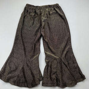 Girls Breakout Kids, metallic gold/black stretchy cropped pants, Inside leg: 30cm, EUC, size 5-6,  