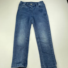 Load image into Gallery viewer, Girls H&amp;T, blue stretch denim jeans, adjustable, Inside leg: 46cm, FUC, size 5,  