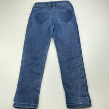 Load image into Gallery viewer, Girls H&amp;T, blue stretch denim jeans, adjustable, Inside leg: 46cm, FUC, size 5,  