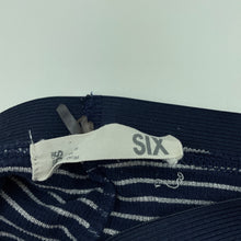 Load image into Gallery viewer, Girls Cotton On, navy &amp; silver stripe leggings, Inside leg: 46cm, GUC, size 6,  