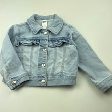 Load image into Gallery viewer, Girls Anko, blue stretch denim jacket, poppers, FUC, size 2,  