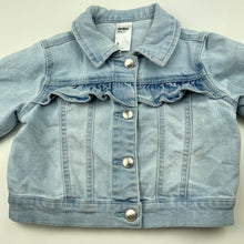 Load image into Gallery viewer, Girls Anko, blue stretch denim jacket, poppers, FUC, size 2,  