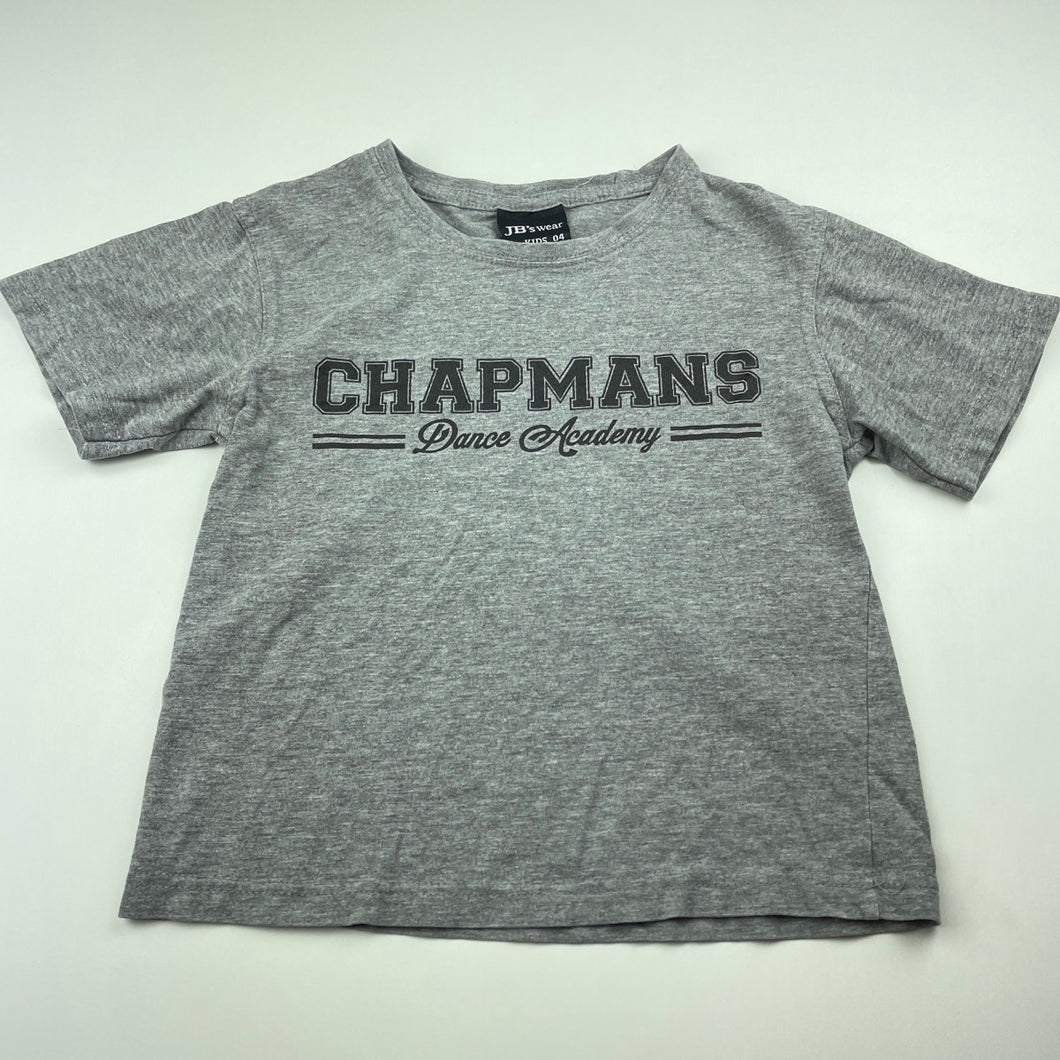 Girls JB's Wear, grey marle t-shirt / top, EUC, size 4,  