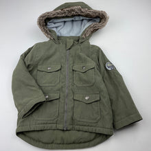 Load image into Gallery viewer, Boys Target, khaki hooded jacket / coat, dinosaur, GUC, size 1,  