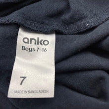 Load image into Gallery viewer, Boys Anko, navy cotton Christmas t-shirt / top, EUC, size 7,  