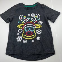Load image into Gallery viewer, Boys B&amp;L, grey cotton Christmas t-shirt / top, EUC, size 6,  