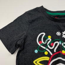 Load image into Gallery viewer, Boys B&amp;L, grey cotton Christmas t-shirt / top, EUC, size 6,  