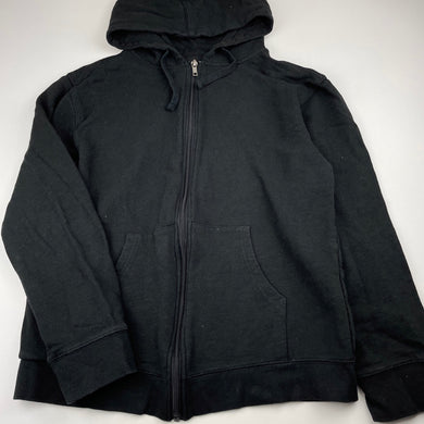 Boys Anko, black cotton zip hoodie sweater, GUC, size 16,  