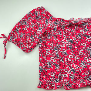 Girls KID, floral crinkle top, EUC, size 12,  