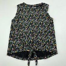 Load image into Gallery viewer, Girls Mango, floral cotton tie front top, EUC, size 8,  