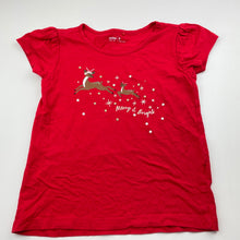 Load image into Gallery viewer, Girls Anko, red cotton Christmas t-shirt / top, GUC, size 8,  
