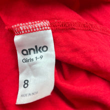 Load image into Gallery viewer, Girls Anko, red cotton Christmas t-shirt / top, GUC, size 8,  