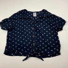 Load image into Gallery viewer, Girls Target, navy floral lightweight tie front top, GUC, size 7,  