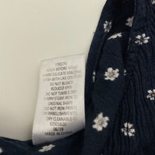 Load image into Gallery viewer, Girls Target, navy floral lightweight tie front top, GUC, size 7,  