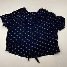 Load image into Gallery viewer, Girls Target, navy floral lightweight tie front top, GUC, size 7,  