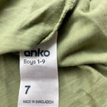 Load image into Gallery viewer, Boys Anko, green cotton t-shirt / top, GUC, size 7,  