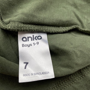 Boys Anko, khaki cotton t-shirt / top, GUC, size 7,  